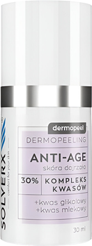 Peeling do twarzy Solverx Dermopeel Anti-Age z kwasem glikolowym 30% 30 ml (5907479386749)