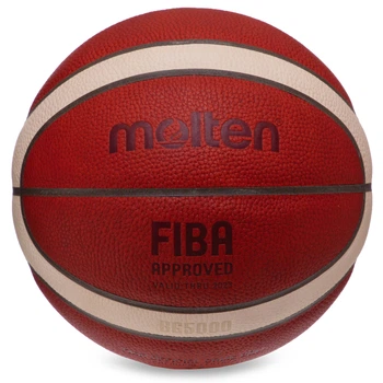 Мяч баскетбольный Premium Leather MOLTEN FIBA APPROVED B7G5000 №7 оранжевый-бежевый