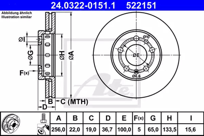 Диск тормозной SEAT TOLEDO, VW FOX, ATE (24032201511)