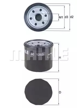 Фільтр оливи CHERY QQ6, VAUXHALL AGILA, MAHLE/KNECHT (OC1253)