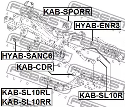 Сайлентблок рычага KIA SPORTAGE, HYUNDAI ix35, FEBEST (KABSL10RR)