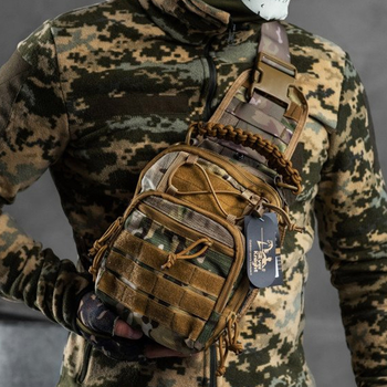 Нагрудная Сумка Silver Knight Ferocious с системой Molle / Вместительный однолямный Рюкзак Cordura мультикам