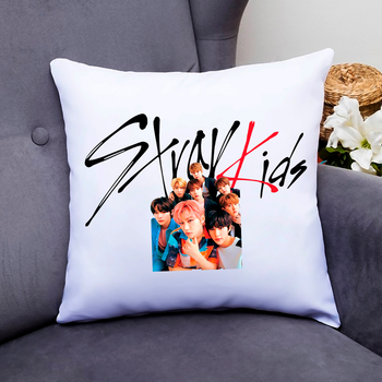 Подушка декоративная с принтом "Группа Stray Kids. Феликс, Чанбин, Ли Но, Хан, Синмин, Айен, Бан Чан" П000797