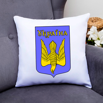 Подушка декоративная с оригинальным патриотическим принтом "Герб Украины. Сокол в трезубце. Сокол". П000802