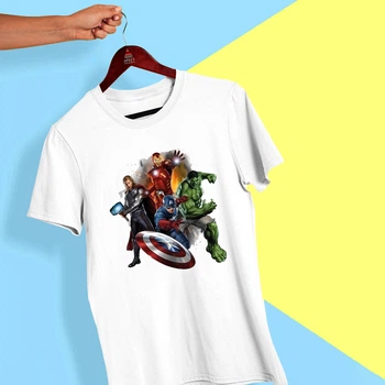 Футболка белая с оригинальным принтом фильма Marvel "Герои Marvel . Мстители. Супер-герои" Push IT ФП012428XS XS