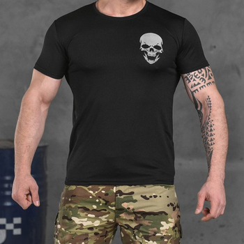 Потоотводящая мужская футболка Odin Coolmax с принтом "Skull" черная размер 2XL