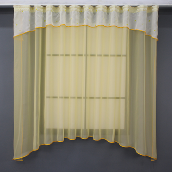 Кухонна гардина VR-Textil № 036к арка жовтий із білим 260х170 см (59-921)