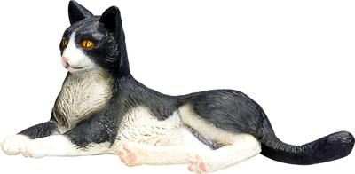 Figurka Mojo Farm Life Cat Lying Black and White 3.5 cm (5031923873674)