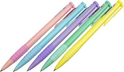 Набір ручок Economix Mercury Pastel Кулькові автоматичні 0.5 мм Корпус асорті Синій х 50 шт (E10258)