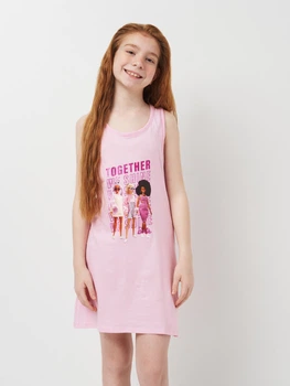 Детский летний сарафан для девочки Disney Barbie EX1095 134-140 см Розовый (3609086877963)