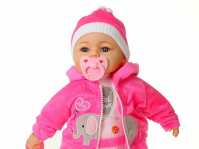 Пупс Adar Girl In Pink Suit With the Pacifier Співає і говорить польською мовою 45 см (5901271572096)