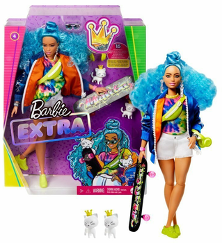 Лялька з аксесуарами Mattel Barbie Promo Extra Moda Promo c синім волоссям 30 см (887961908503)