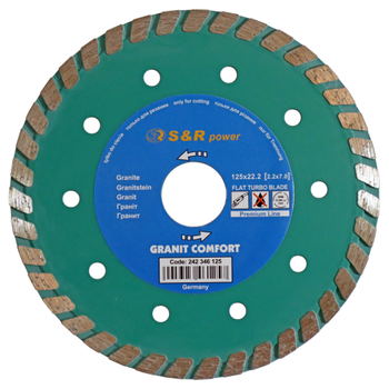 Диск отрезной S&R Turbo по граниту Premium 125 (242346125)