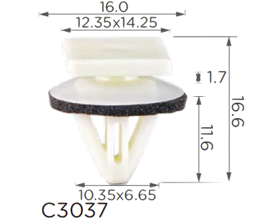 Крепление молдинга Hyundai, Kia, Jeep, Chrysler, Dodge, Mitsubishi, Toyota (8581837000, 87770-02000, 85815-33100, 85818-37000, 15225)