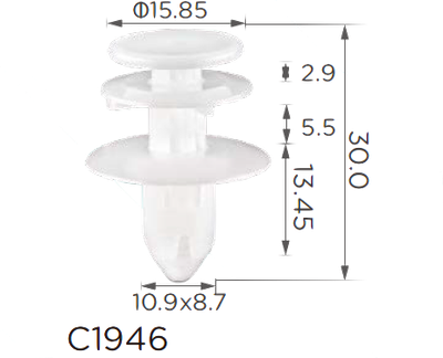 Держатель обшивки/двери Chrysler, Dodge, Jeep, Plymouth (5023173AA, 5023173-AA, 15747)