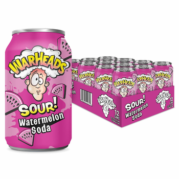 Упаковка безалкогольного газованого напою WarHeads Sour! Watermelon Soda 0.330 l х 12