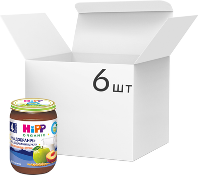 Упакування манної молочної каші HiPP огранічної з фруктами На добраніч з 4 місяців 190 г х 6 шт (9062300432951)