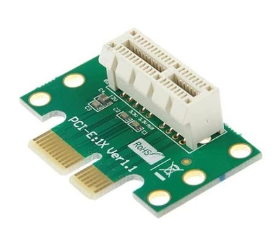 Райзер кутовий 90 градусів для відеокарти поворотний винос PCI-E 1x Ver 3.1 Зелений
