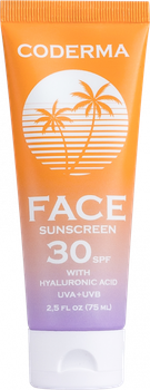 Солнцезащитный крем для лица Coderma SPF 30 с гиалуроновой кислотой 75 мл (ECS-88130)