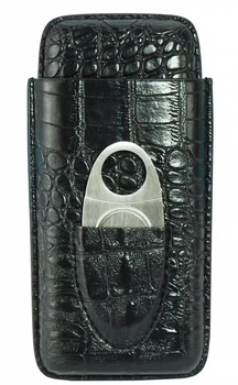 Футляр для трьох сигар Croco Design Black