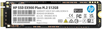 SSD диск HP EX900 Plus 512GB NVMe M.2 2280 PCIe 3.0 x4 3D NAND (35M33AA)