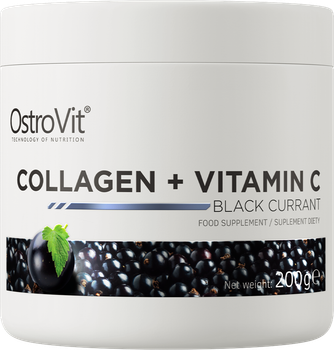 Дієтична добавка OstroVit Collagen + Vitamin C Чорна смородина 200 г (5903246224993)