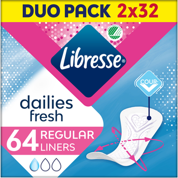 Прокладки гігієнічні щоденні Libresse Dailies Regular 1 крапля 64 шт (7322540082210)