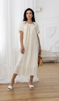 Сукня вільного крою 111458 One size Бежевий