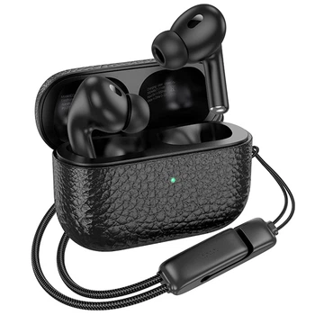 Бездротові блютуз навушники Hoco EQ9 Plus wireless BT 5.3 300/40mAh TWS вакуумні для телефона/смартфона у чохлі Чорний