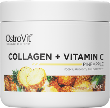Suplement diety OstroVit Kolagen + Witamina C Ananas 200 g (5903933902944)