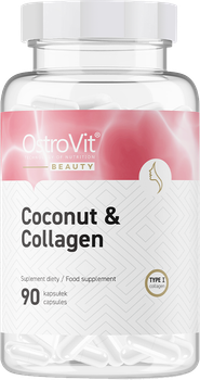 Suplement diety OstroVit Kolagen Morski + Olej MCT z kokosa 90 kapsułek (5903933908847)