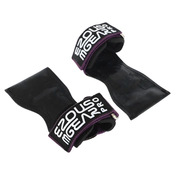 Накладки атлетические для подтягивания и тяги Ezous Gripps Classic D-06 2шт в комплекте Black-Purple