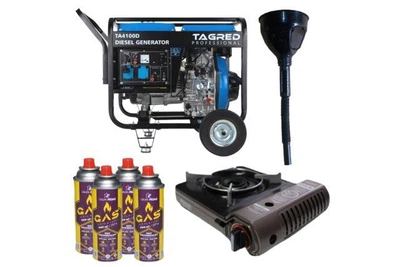 Дизельный генератор TAGRED TA4100D + подарок газовая плитка Orcamp CK-505 + 4 газовых картриджа 400 мл + лейка