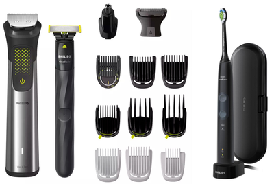 Универсальный триммер PHILIPS MG9552/15 серии 9000 (15-в-1) + Электрическая зубная щетка PHILIPS Sonicare HX6830/53 Protective Clean 4500 (комплект)