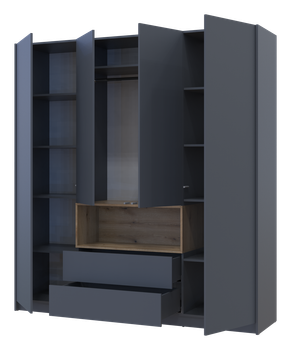 Шкаф для одежды с нишей Doros Дэйл Графит + Дуб евок 206х52х220 см