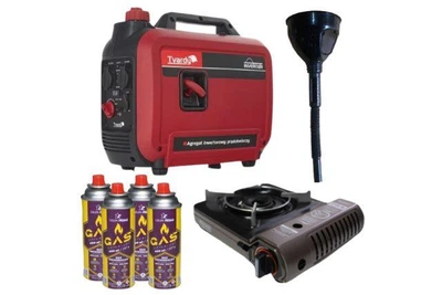 Инверторный генератор Tvardy T05015 + газовая плитка Orcamp CK-505 + 4 газовых картриджа 400 мл