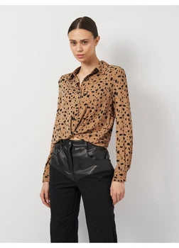 Блуза boohoo 38 Темно-бежевый HA4147_черн.пятна