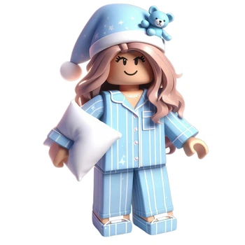 Ростова наклейка "Роблокс. Roblox. Дівчинка в піжамі" 80 см - без контурної обрізки