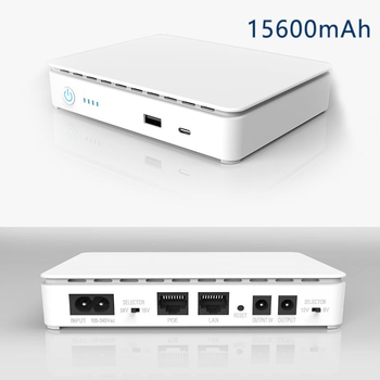 Mini UPS M1550 35W, 15600Mah, Выходы USB, Type-c, DC5V, DC9V/12V, POE. Мощный ИБП для Роутеров