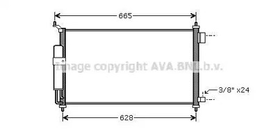 Радіатор, конденсор кондиціонера NISSAN JUKE, AVA COOLING (DN5251D)