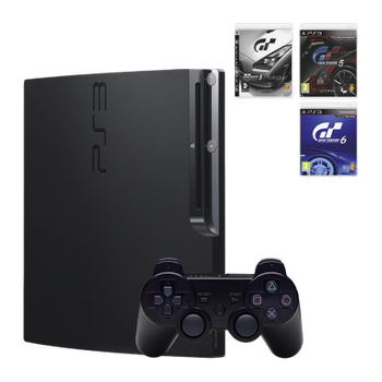 Набір Консоль Sony PlayStation 3 Slim 320GB Black Б/У + Гра Gran Turismo 5 Російська Озвучка + Гра Gran Turismo 5 Prologue Англійська Версія + Гра Gran Turismo 6 Російська Озвучка