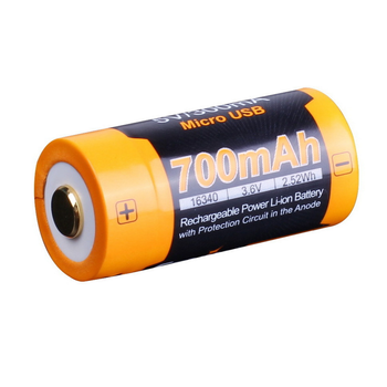 Аккумулятор Fenix 16340 700 UP mAh Li-ion micro-usb зарядка