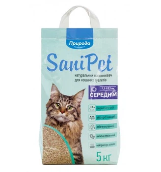 Наполнитель бентонитовый Природа Sani Pet 5 кг средний
