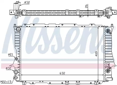 Радиатор охлаждения двигателя AUDI A6, NISSENS (60477)