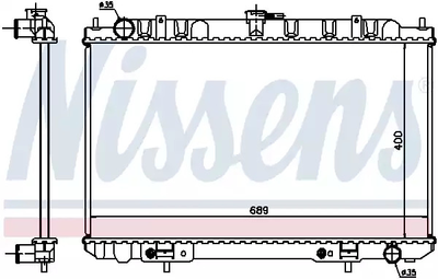 Радиатор охлаждения двигателя NISSAN CEFIRO, INFINITI I30, NISSENS (68713)