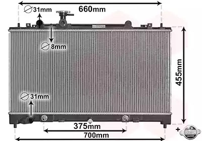 Радиатор охлаждения двигателя MAZDA 6, Van Wezel (27002228)