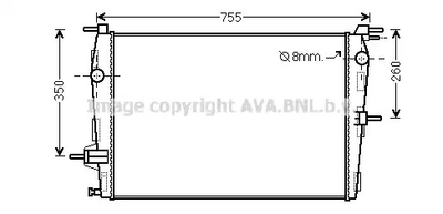 Радиатор охлаждения двигателя RENAULT FLUENCE, AVA COOLING (RT2458)