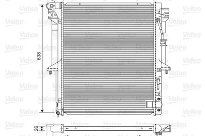 Радиатор охлаждения двигателя MITSUBISHI L200/300, VALEO (701585)