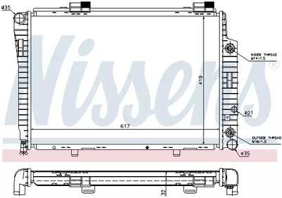 Радиатор охлаждения двигателя MERCEDES-BENZ CLK, NISSENS (62756A)