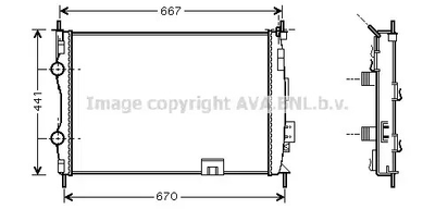 Радіатор охолодження двигуна NISSAN QASHQAI, AVA COOLING (DNA2280)